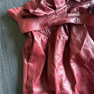 Alice + Olivia Deep Red Faux Leather Mini Skirt thumbnail 4
