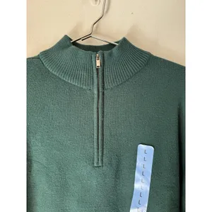 NWT DKNY Green Quarter Zip Turtleneck Sweater Women’s Size Large thumbnail 3