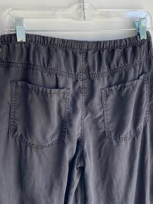 Aeropostale lightweight black wide leg drawstring pants casual fall transition S thumbnail 5