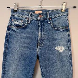MOTHER The Insider Ankle High Rise Bootcut Distressed Jeans Bloom and Doom 24 thumbnail 4