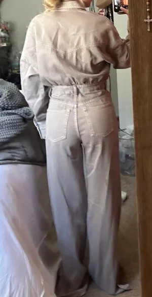 ZARA Denim Jean Jumpsuit thumbnail 3