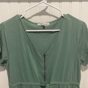 Angel Maternity Nursing Dress Women M Green Casual Zip Front Drawstring Pockets thumbnail 4