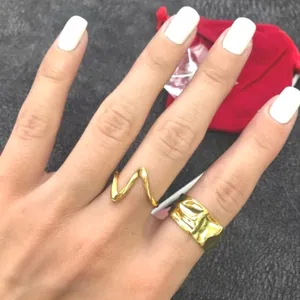 NEW Hammered‎ Yellow Gold Plated Ring thumbnail 1