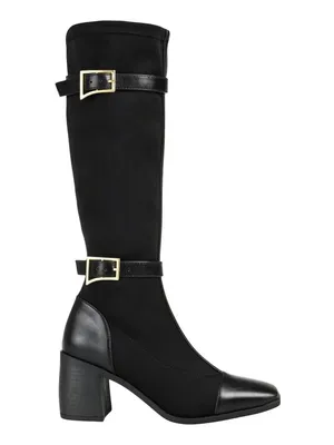 NWT Journee Collection Womens Buckle Knee High Gaibree Boots Black 8.5M thumbnail 2