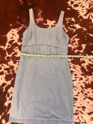 Light‎ Blue Denim Tank Dress with zipper sz medium thumbnail 3