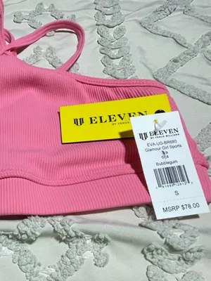 EleVen by Venus‎ Williams Pink Ribbed Double-Strap Sports Bra thumbnail 10
