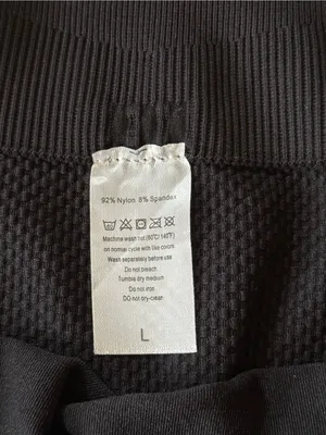 High-Waist Black Seamless Gym Workout Shorts Size Large New thumbnail 7