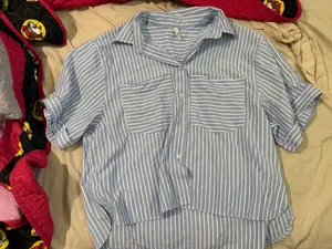 Blue and white striped matching set thumbnail 3