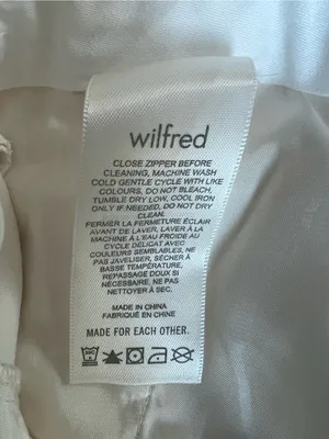Aritzia Wilfred The Effortless Pant White Crepette Wide Leg Trouser Size 14 thumbnail 5