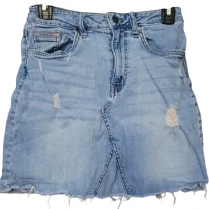 Calvin Klein Jeans Distressed Denim Mini Skirt‎ Coastal Cowgirl Western Festival Retro 90s Size 27 thumbnail 1