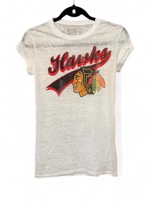 Retro Brand White Cotton Chicago Blackhawks Crew Neck T-Shirt Sz S thumbnail 1