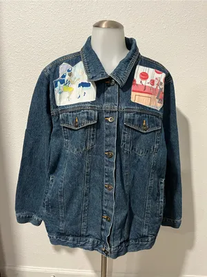 Jane Elissa Artistic Creations Vintage Denim Jacket Size Large thumbnail 1