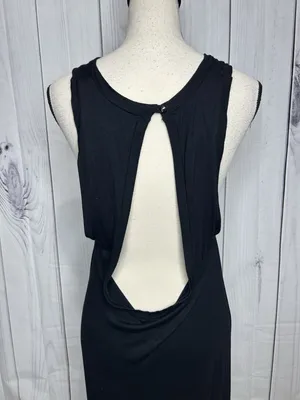 PPLA Womens Black Plunging Open Back Knit Tank Dress Sleeveless Size M thumbnail 7