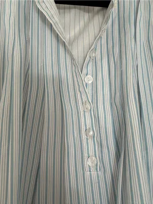 Vintage Light Blue Pinstripe Sleeveless Henley Camisole thumbnail 4