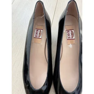 Field & Manor Black Patent Leather Pointed Toe Block Pumps Made in‎ Italy S 6.5 thumbnail 5