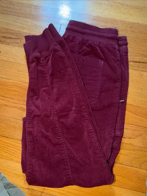 Anthropologie Burgundy Drawstring Jogger Pants thumbnail 11