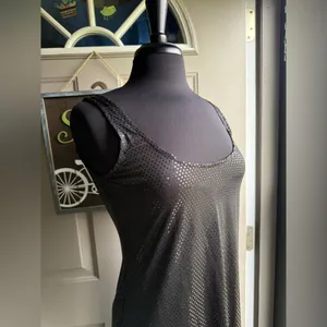 Vintage Y2K Hypnotik black disco mirror sleeveless mini tank dress, size large thumbnail 7