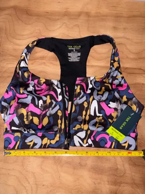 Tek Gear front-zipper, graffiti print sports bra thumbnail 8