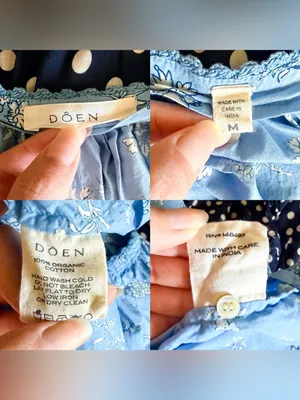 Dôen Tennessee Top Floral Organic Cotton‎ Sky Blue Medium EUC thumbnail 5
