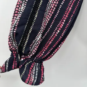 Tea Please Peasant Womens 1X Pink Black dots Balloon Sleeves Boho Blouse Top thumbnail 5