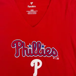 Fanatics Philadelphia Phillies Core Team Lockup Long Sleeve V-Neck Shirt Medium thumbnail 3