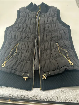 Calvin Klein Women’s Black Quilted Puffer Vest with Gold Accents bust bust 32 length 23 thumbnail 9