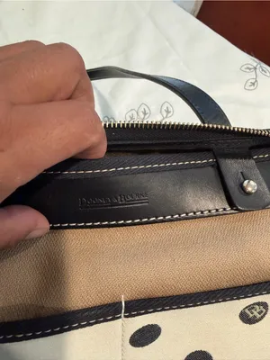 Dooney & Bourke Black and White Polka Dot Tote thumbnail 5