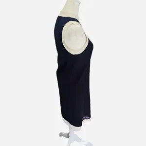 Tuckernuck Marie Dress Navy White Contrast Trim Knit Shift Mini XS thumbnail 6