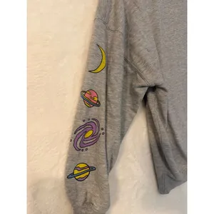 Disney Lilo & Stitch Feelin Cosmic Gray Graphic Sweatshirt Small Celestial Moon‎ thumbnail 7