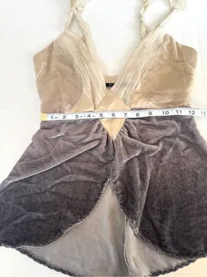 Y2K Fairycore Festival Romantic Ombre Velvet Whimsigoth Baby Doll Top sz XXS thumbnail 10