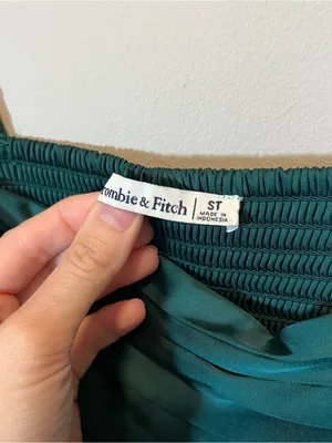 Abercrombie & Fitch Emerson Satin‎ Green Mini Dress Long Sleeve Small Tall ST thumbnail 4