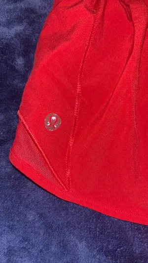 Red Lululemon Hotty Hot 2.5" low rise shorts thumbnail 3