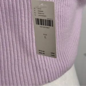 Anthropologie Wool Cashmere Halter Crop Tank Lavender Y2K Balletcore Knit L NWT thumbnail 7