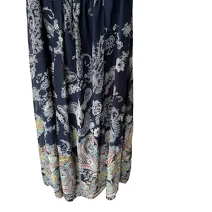 Sami & Jo Dress Womens L Navy‎ Blue Paisley Maxi Boho Sleeveless Coastal Cowgirl thumbnail 4