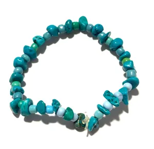 Turquoise chip beaded bracelet Blue thumbnail 1