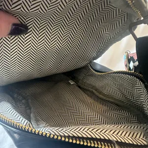 Black Leather Crossbody Sling Bag with Patterned Strap thumbnail 3