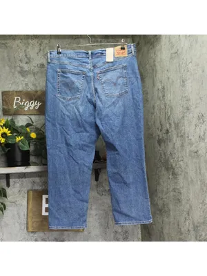 NWT Levi's Wedgie Straight Leg Jeans with Button Fly Love in the Mist Blue 20W thumbnail 3