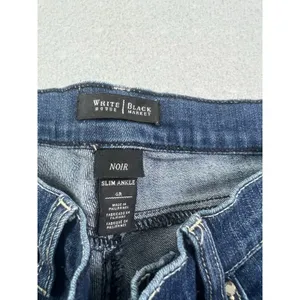 White House Black Market WHBM 6R Slim Ankle Jeans Distressed Medium‎ Wash Blue thumbnail 3