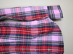 J. Crew Women's Slim Fit Stretch Perfect Pink Stewart Tartan Organic Cotton Top thumbnail 5