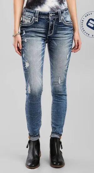 Rock Revival Beet Red Mid-Rise Skinny Stretch Jean thumbnail 1