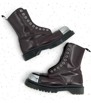 Dr. Martens Grasp Oxblood Red Boots Exposed Steel Toe Edgy Grunge Utility UK 5 thumbnail 1