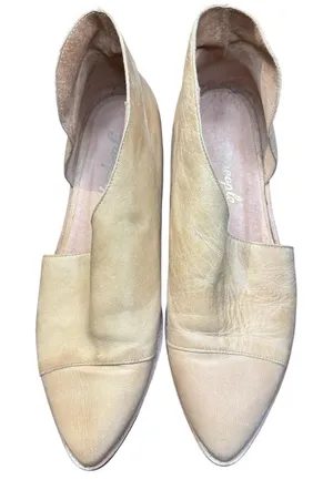 Free People Shoes Womens Size 8‎ Beige Leather Pointed Toe Flats Made In Spain thumbnail 1