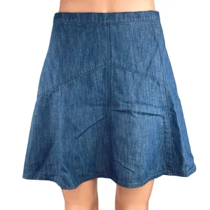 Madewell Women's Blue Denim Back Zip Closure A-Line Flare Mini Jean Skirt Size 2 thumbnail 2
