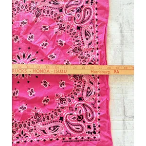 VTG Hav A Hank Pink Cotton Paisley USA Biker Handkerchief Bandana Sz 20"x20" thumbnail 3