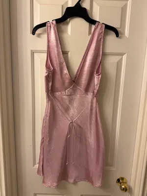 Satin Pink Mini Dress Size M thumbnail 2