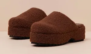 Lulus Dark Brown Faux Fur Platform Mules thumbnail 1