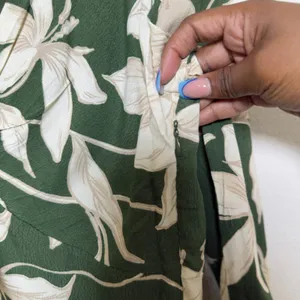 Mango MNG Women Green‎ Floral Midi Dress 10 Green Knot Front Resort Vacation thumbnail 9