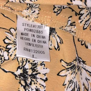 ENTRO size large mustard floral boho babydoll top thumbnail 6