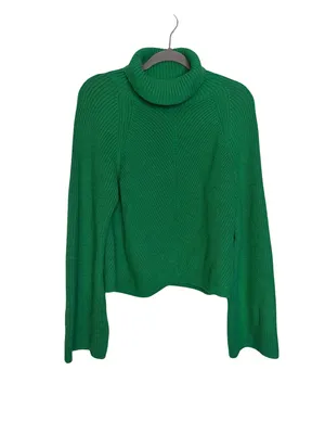 💚 Maeve by Anthropologie Green Ribbed Turtleneck Sweater Size XL 💚 thumbnail 2