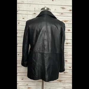 London Fog mob wife black leather jacket Size Large thumbnail 6